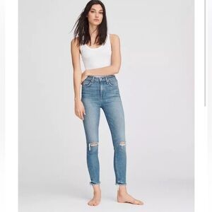 Rag & Bone Nina High Rise Ankle Skinny Vernon Holes Size 28